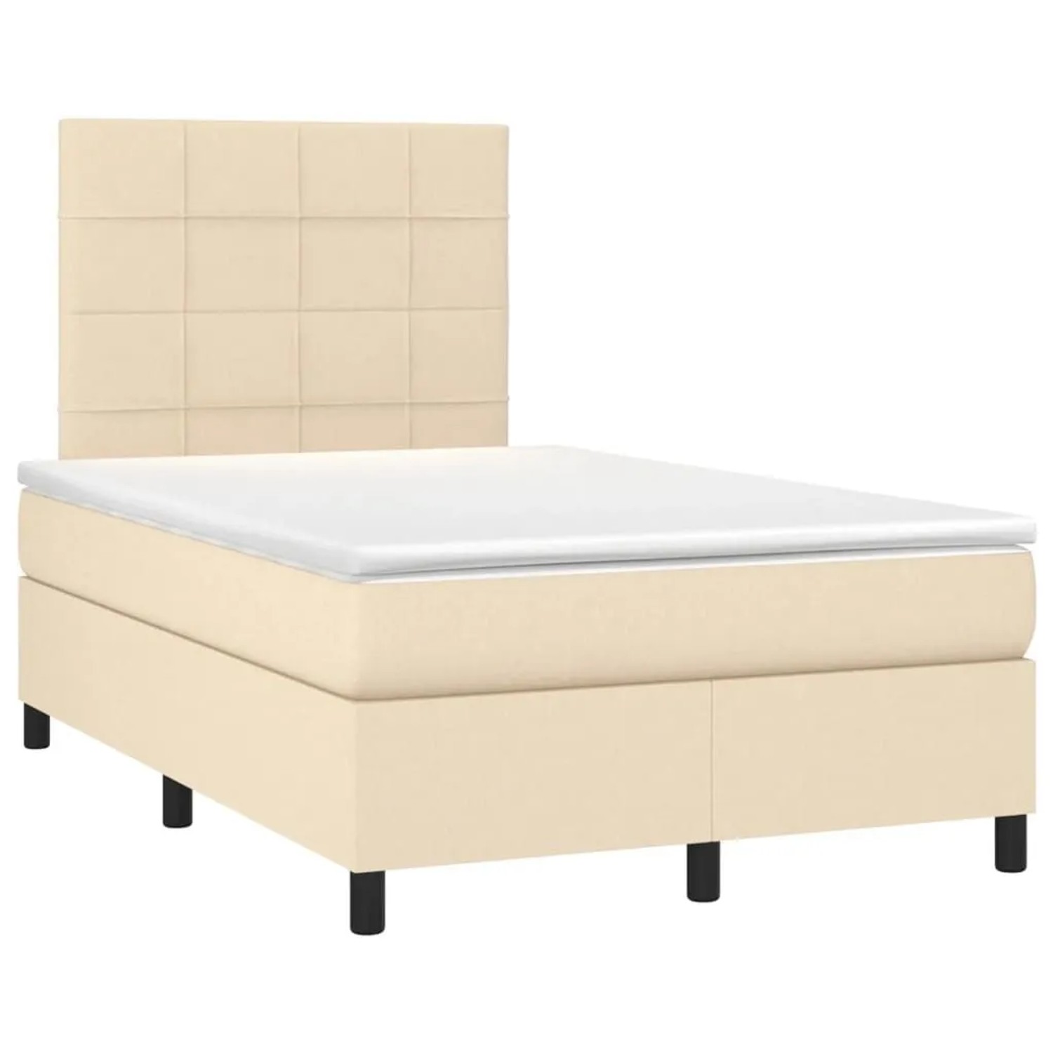 vidaXL Boxspringbett mit Matratze Creme 120x200 cm Stoff 3141766 günstig online kaufen