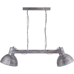 2-flammige Pendelleuchte Samia im Industrial-Look aus Eisen, Leuchtenköpfe schwenkbar.