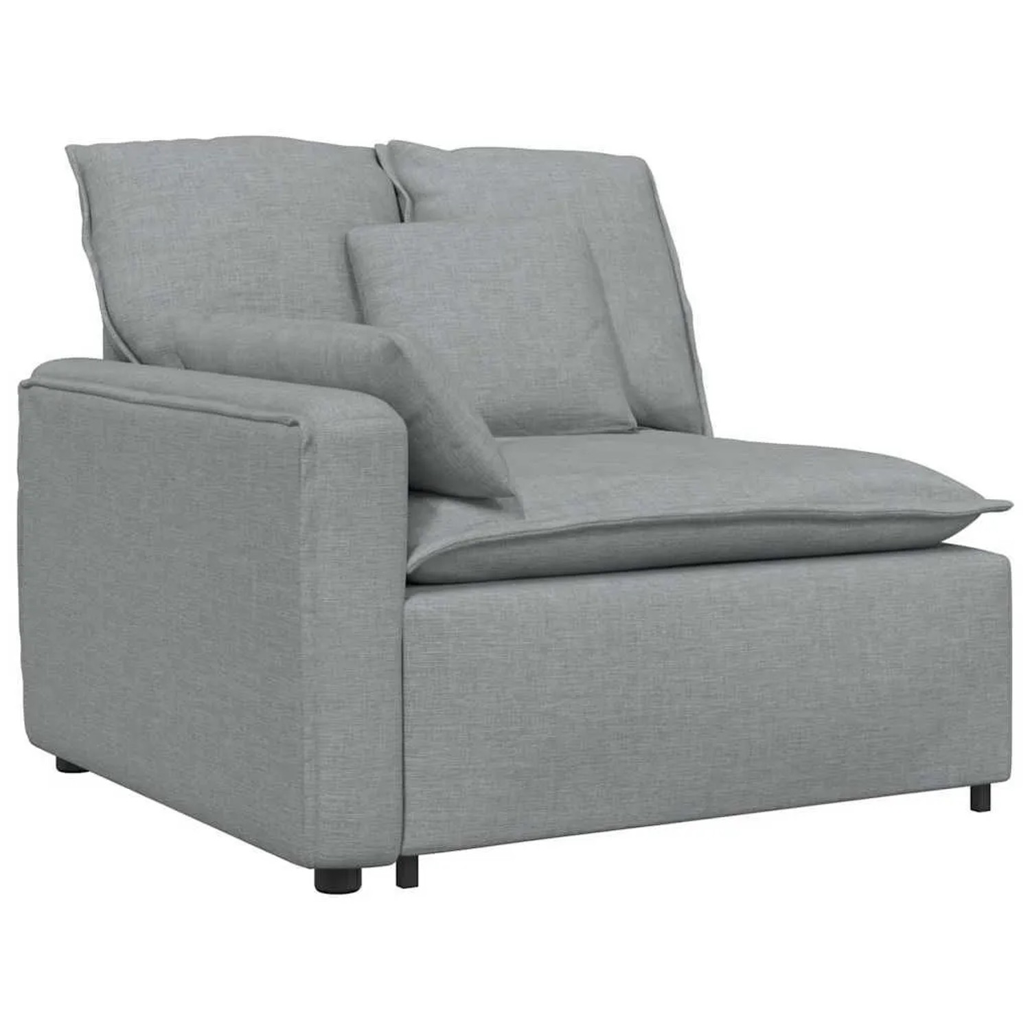 vidaXL Modulares Sofa Endmodul mit Armlehne Kissen Hellgrau 100 cm 4104387