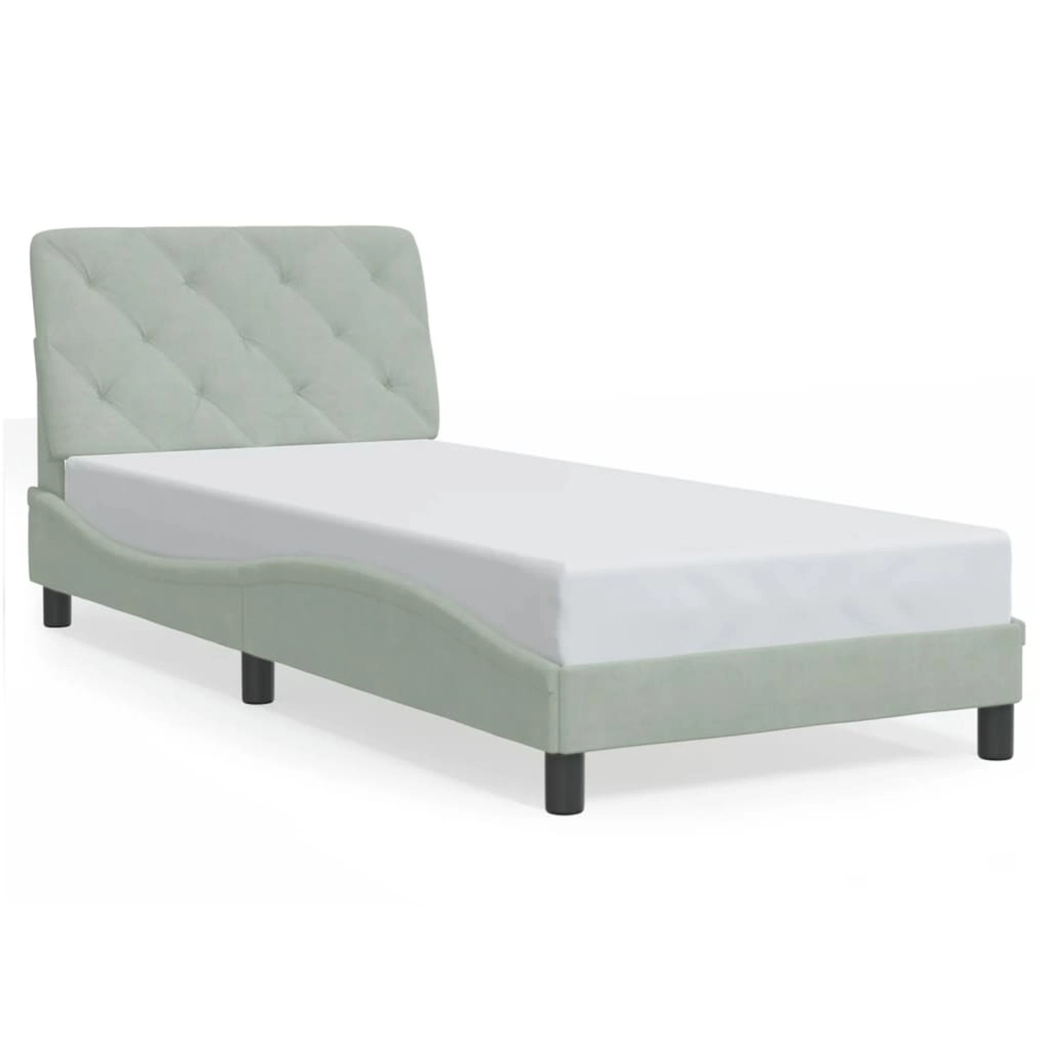 vidaXL Bettgestell ohne Matratze Hellgrau 90x190 cm Samt 3207893 günstig online kaufen
