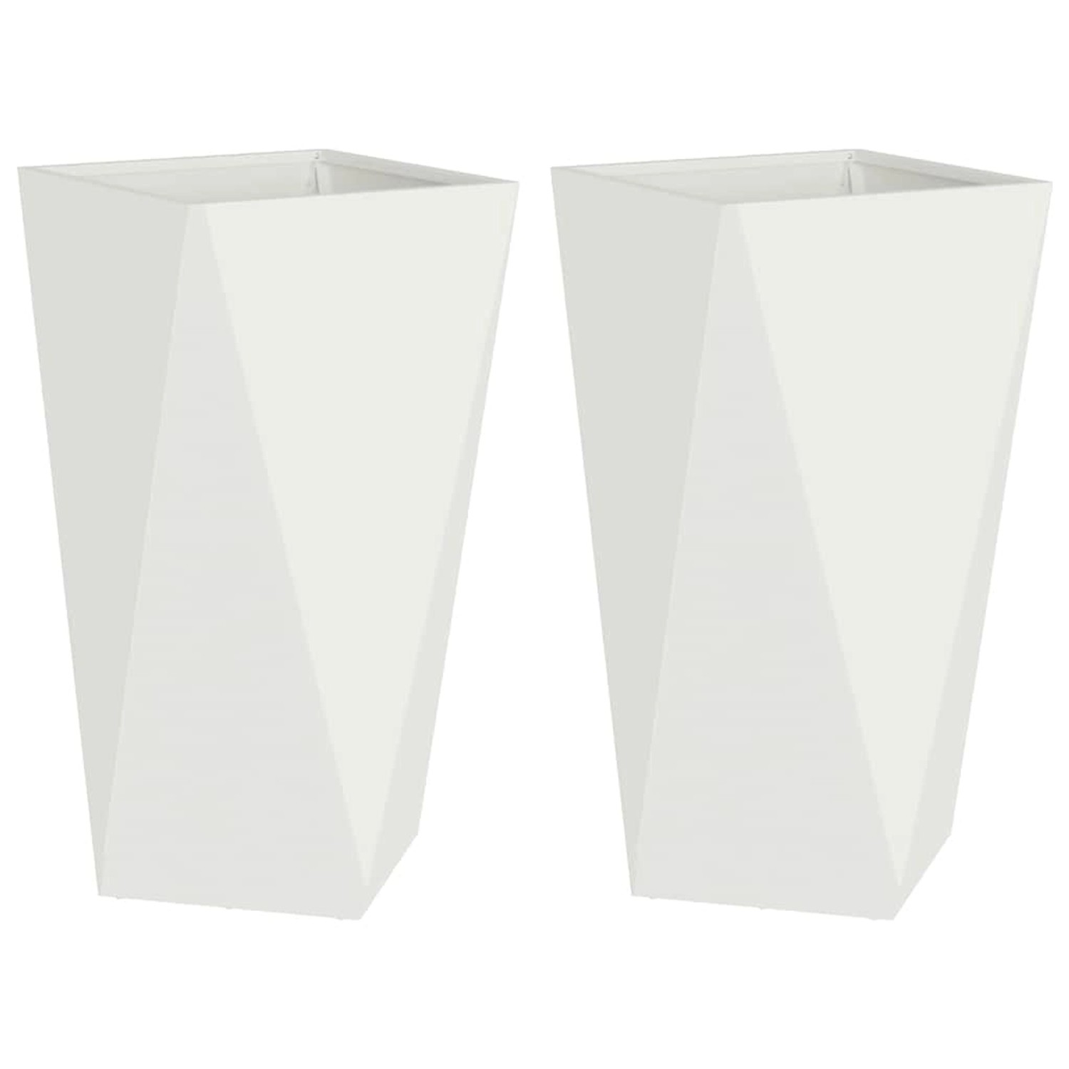 vidaXL Pflanzkübel 2 Stk Weiß 40 x 40 x 75 cm Stahl 883783 günstig online kaufen