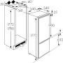 Skizze der Wolkenstein Einbau-Kühl-Gefrierkombination WKG257.4NF EB mit Maßangaben.