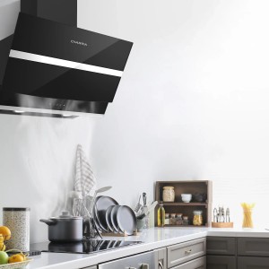 CIARRA Dunstabzugshaube 60cm, A+++, Kopffrei, mit WIFI-APP und Touch Control in Schwarz.
