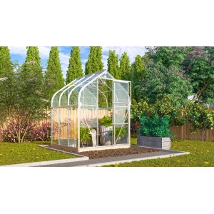 Vitavia Gewächshaus Orion 3800 aus Alu mit 3,8 m² Fläche im Garten.
