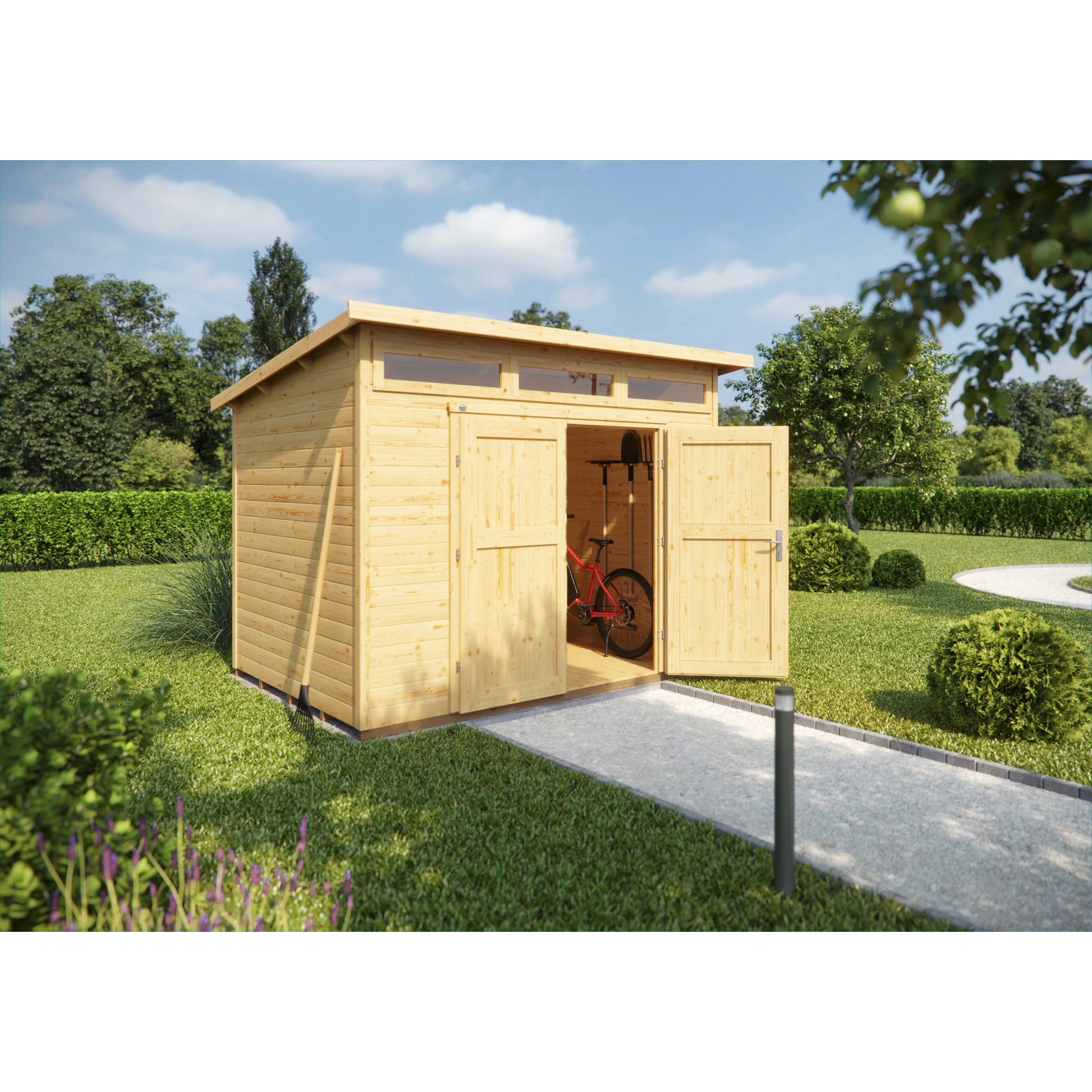 Weka Holz-Gartenhaus/Gerätehaus Weka Gartenhaus/Gerätehaus 264 Pultdach Unbehandelt 249 cm