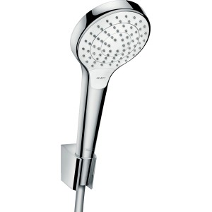 Hansgrohe Croma Select S Brauseset, Handbrause mit Brausehalter und Schlauch, Weiß/Chrom.