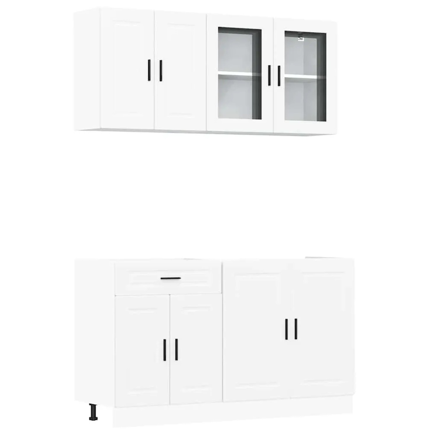 vidaXL 4 Tlg Küchenschrank-Set Porto Weiß Holzwerkstoff 3314871 günstig online kaufen