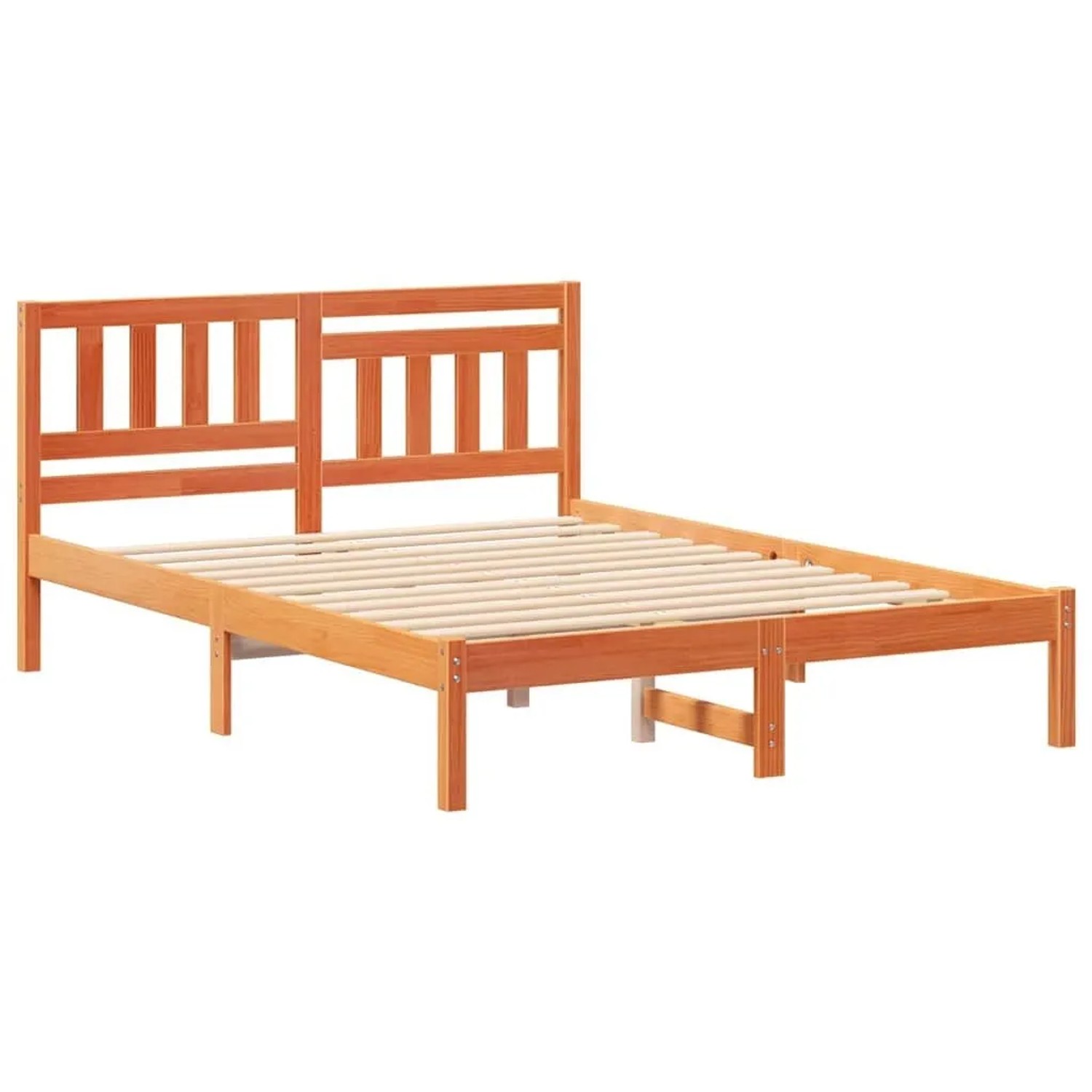 vidaXL Bettrahmen Wachsbraun 120 x 200 cm Massives Kiefernholz 872235