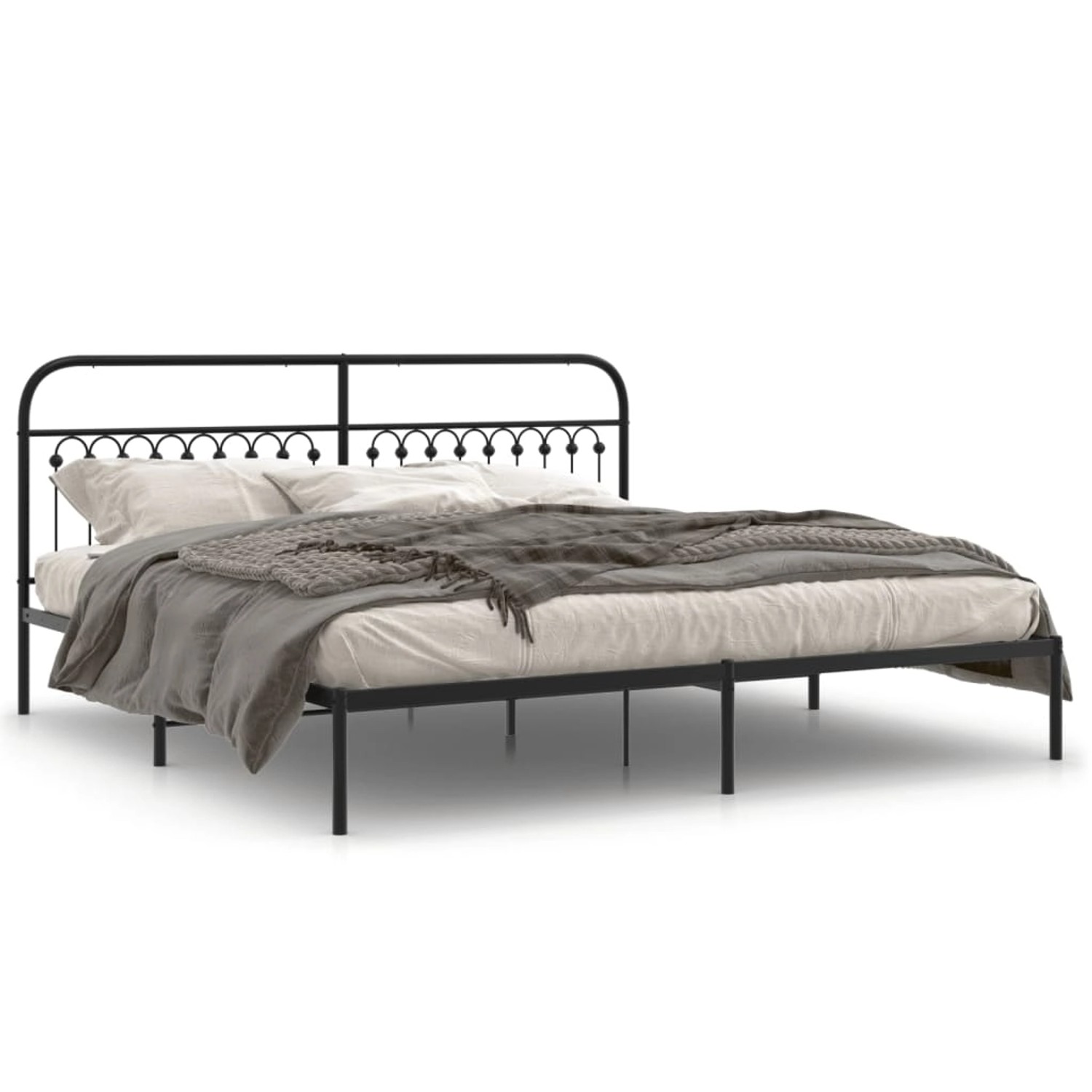 vidaXL Bettgestell mit Kopfteil Metall Schwarz 193x203 cm Modell 102104982 günstig online kaufen