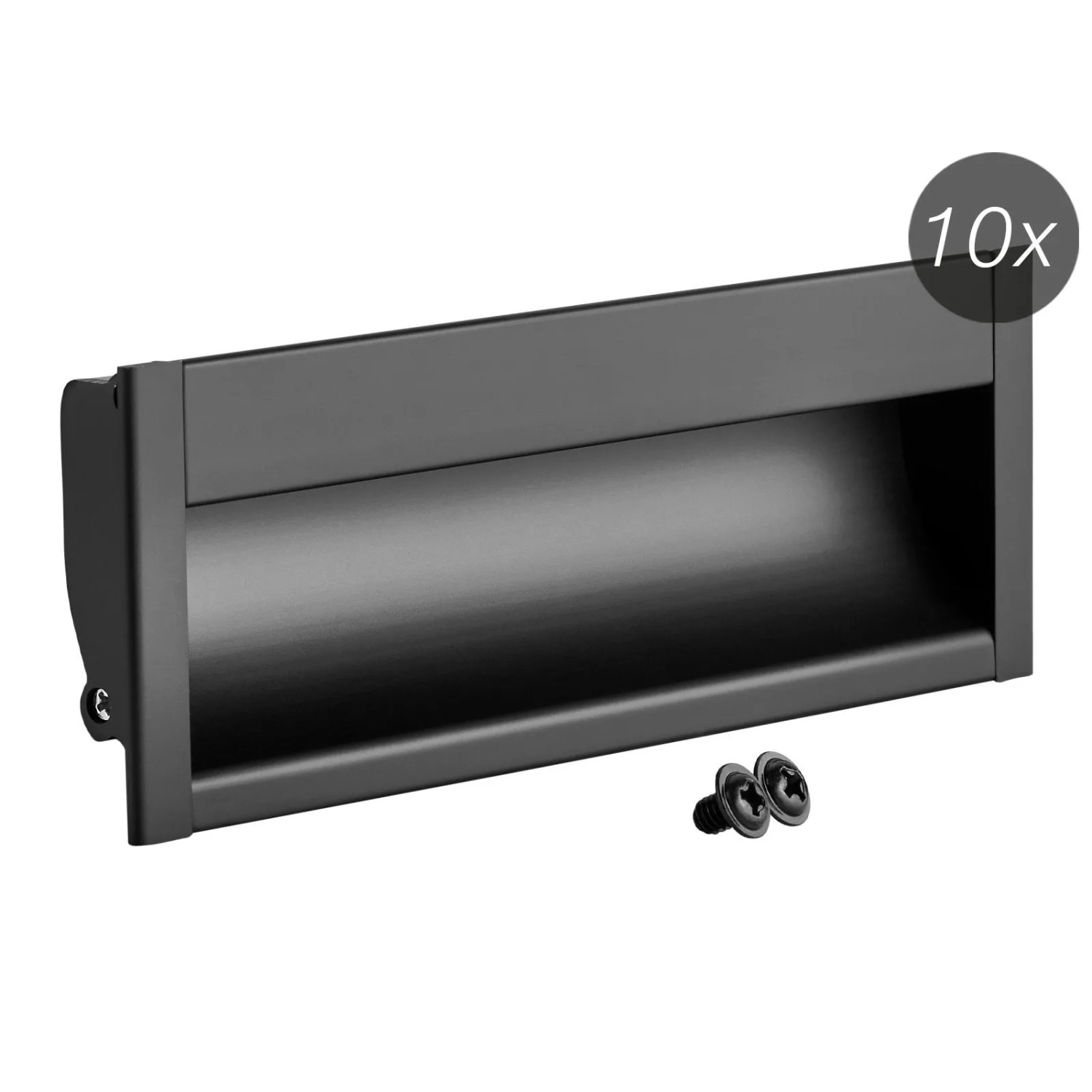 SOTECH 10x Einlassgriffe EL-12 130 x 47,5 mm Bohrlochabstand 96 mm Schwarz Matt Aus Aluminium