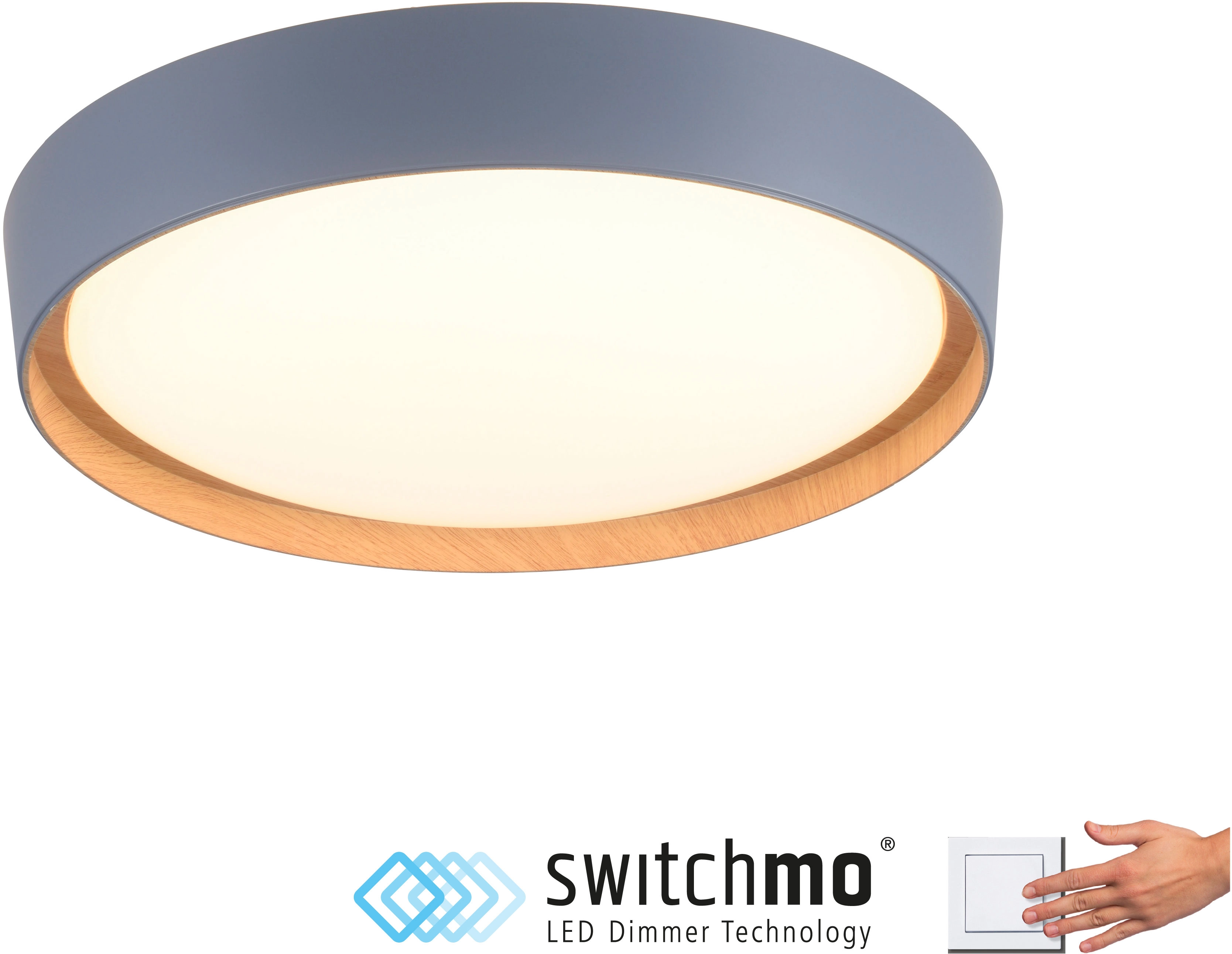 Just Light. LED-Deckenleuchte Emilia Ø 40 cm Grau kaufen bei OBI | Deckenlampen