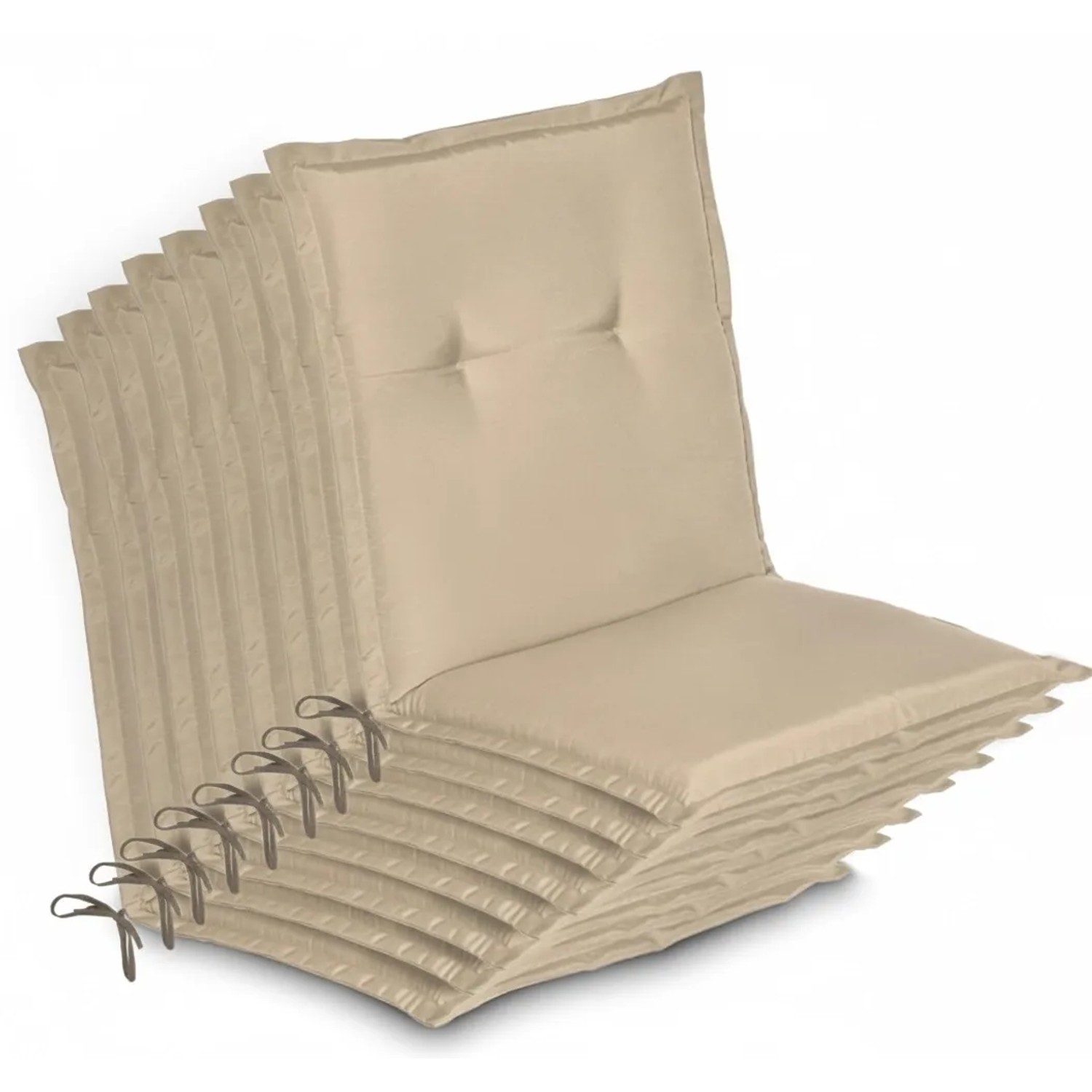 Beautissu 8er Set Niedriglehner Auflage Gartenstuhl Loft NL 100x50x6cm Natur