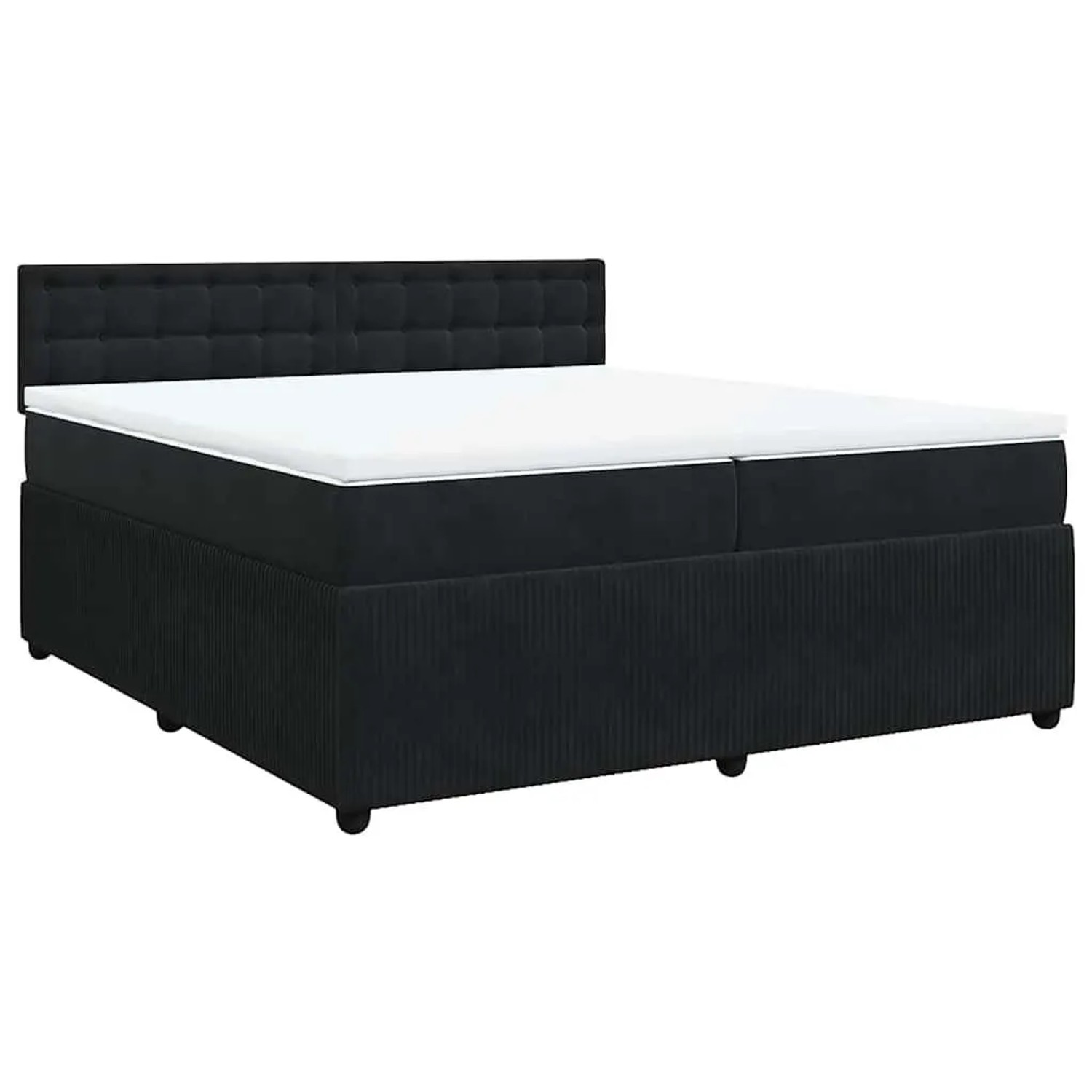 vidaXL Boxspringbett mit Matratze Schwarz 200x200 cm Samt 3287844 günstig online kaufen