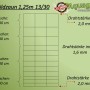 Abbildung eines Aquagart Wildzaun-Komplettsets 125/13/30 mit Pfosten und Spanndraht. Knotengeflecht für Zäune & Mauern.