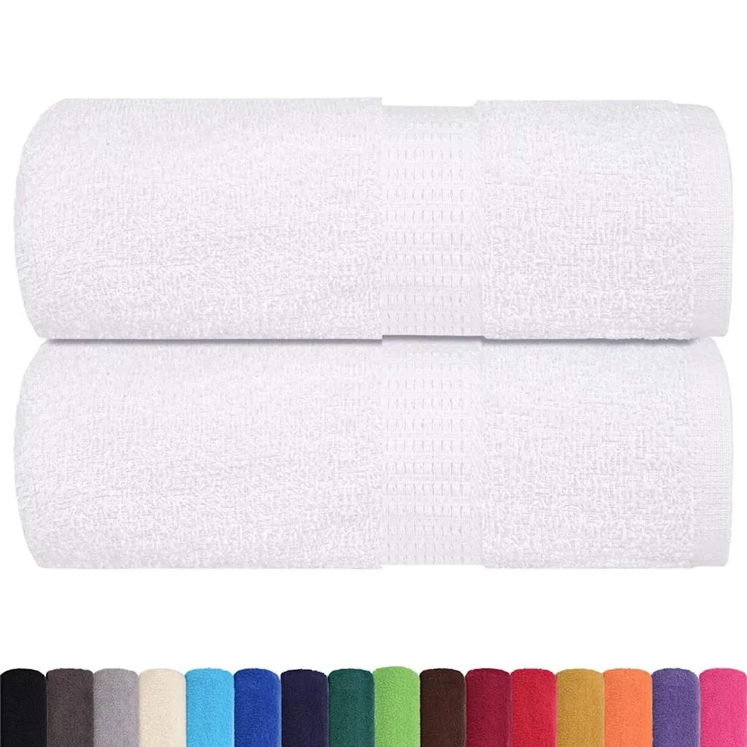 vidaXL Gästetücher 2 Stk Weiß 30x50 cm 360 g/m² 100% Baumwolle 136645