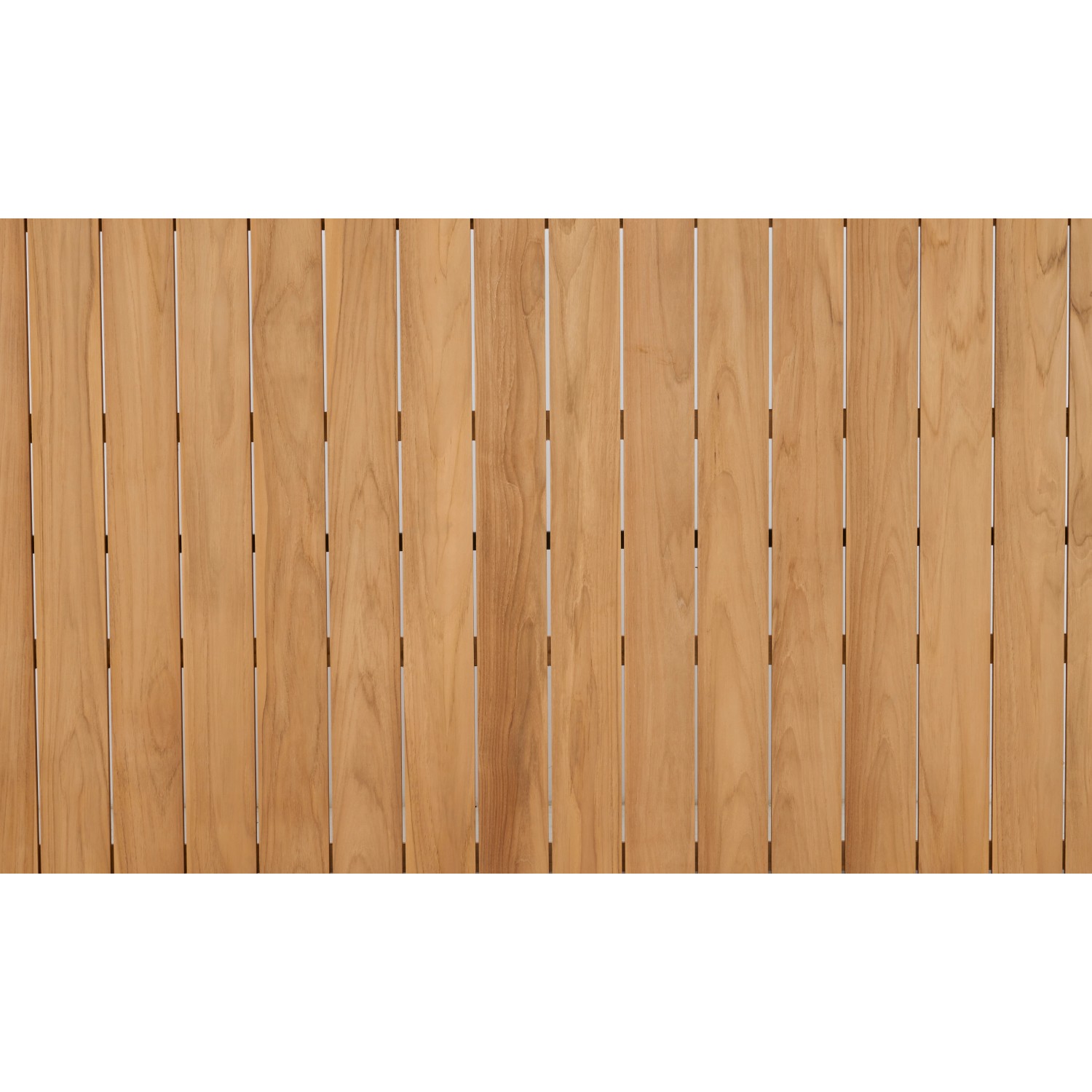 Detailansicht der Teak-Tischplatte des rechteckigen Siena Garden Gartentisch Talina (85x140 cm).