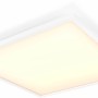 Eckige, weiße Philips Hue LED Deckenleuchte Aurelle, 30x30 cm, mit warmweißem Licht.