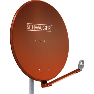 Schwaiger Satellitenschüssel, Ø 88cm, Ziegelrot. Parabolantenne für optimalen Empfang.