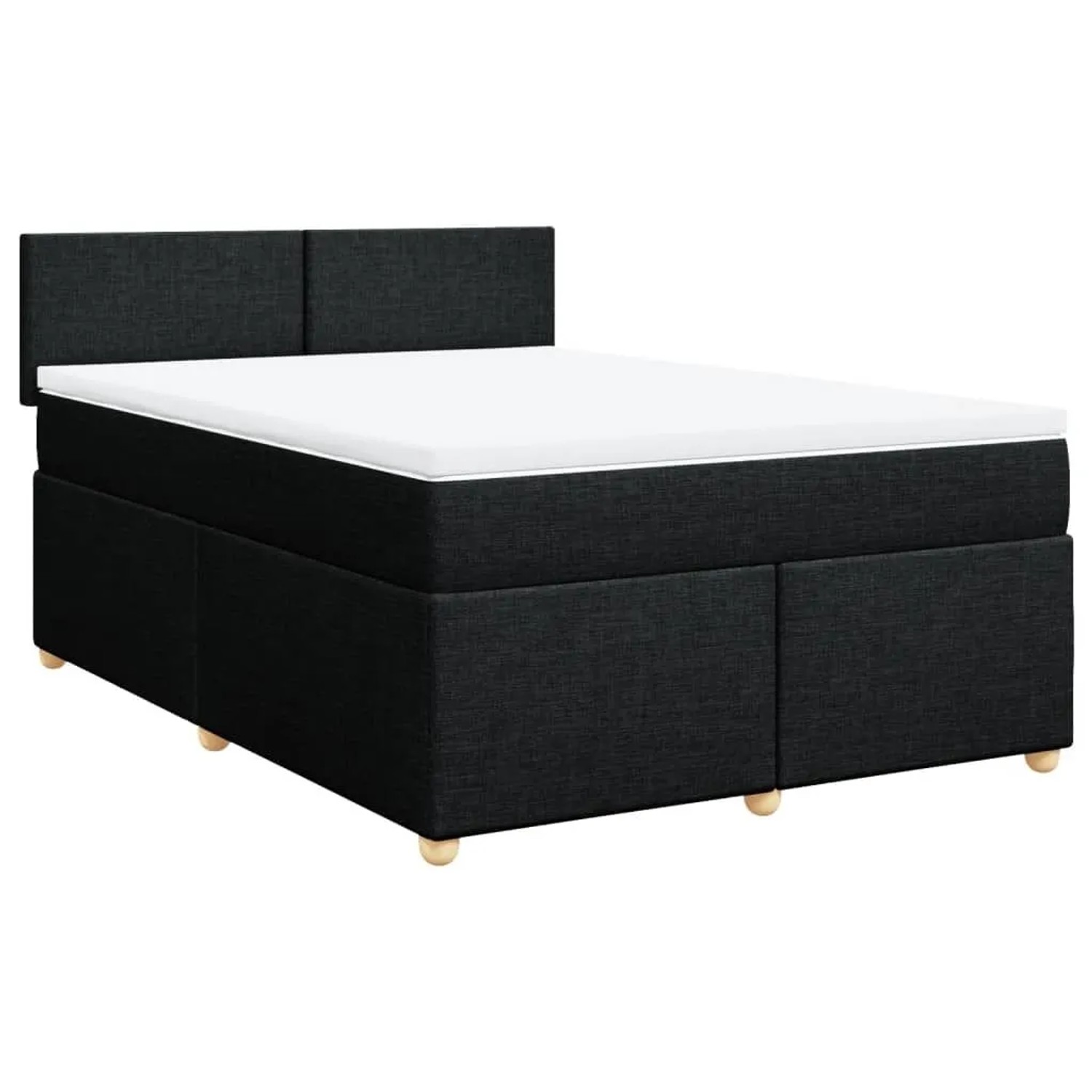 vidaXL Boxspringbett mit Matratze Schwarz 160x200 cm Stoff 3289026 günstig online kaufen