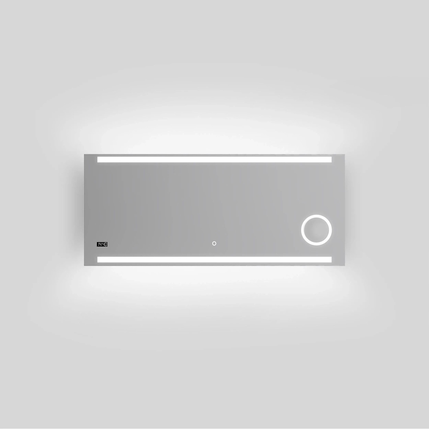DSK Design LED-Lichtspiegel Silver Conde 140 cm x 60 cm