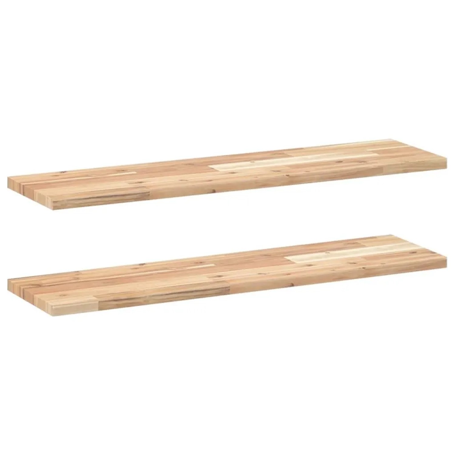 vidaXL Schweberegale 2 Stk 100x20x2 cm Massivholz Akazie Unbehandelt 3279348