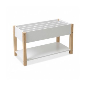 Relaxdays Kinderbücherregal Holzwerkstoff Kiefer Weiß Natur Kindgerecht 44 cm x 80 cm x 40 cm