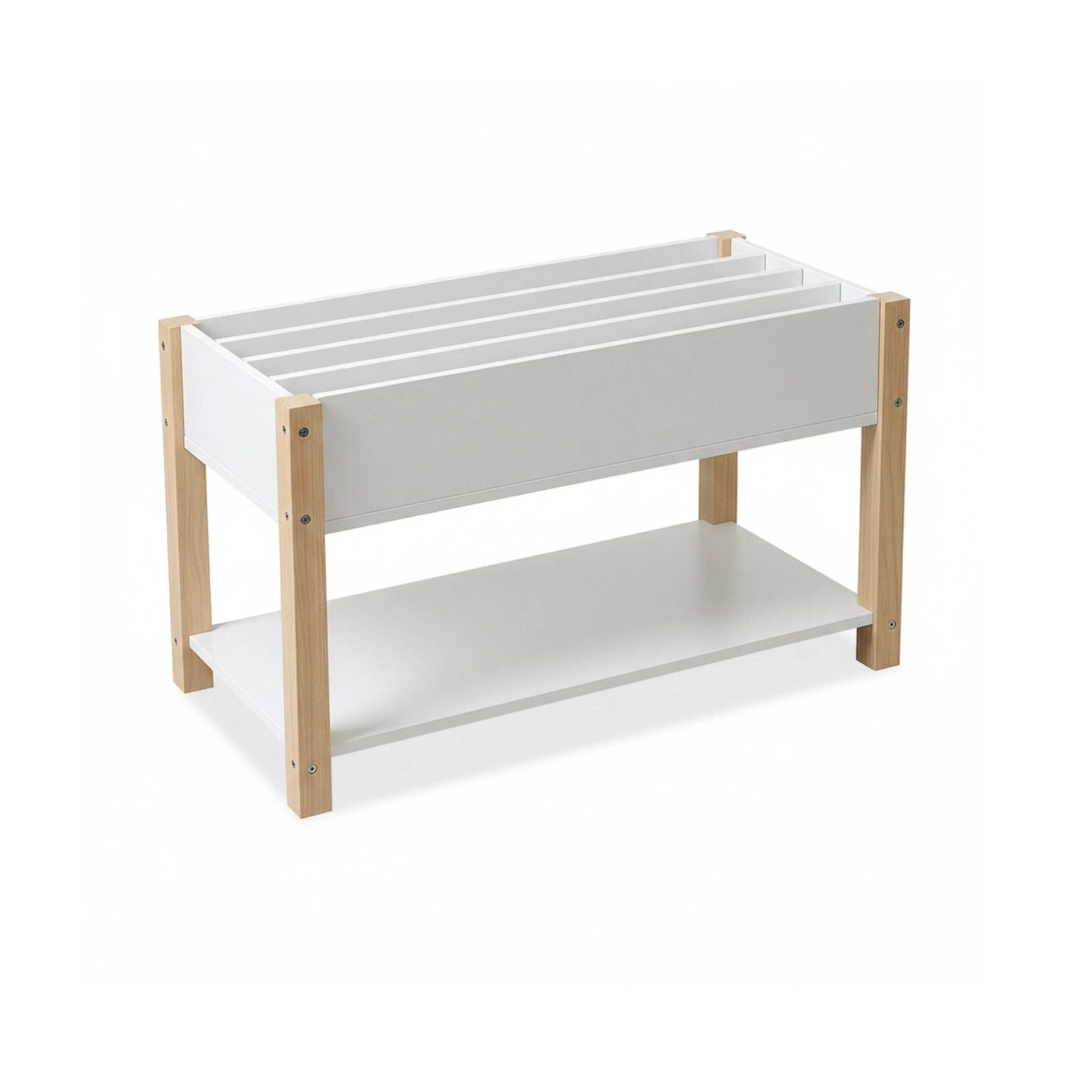 Relaxdays Kinderbücherregal Holzwerkstoff Kiefer Weiß Natur Kindgerecht 44 cm x 80 cm x 40 cm