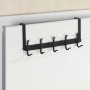 Schwarze Wenko Türgarderobe Nostalgie mit 5 Haken, eingehängt an einer weißen Tür.