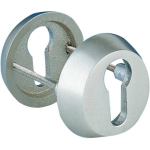 Alpertec Schutzrosette aus Aluminium in Silber für Türbeschläge mit Profilzylinderlochung.