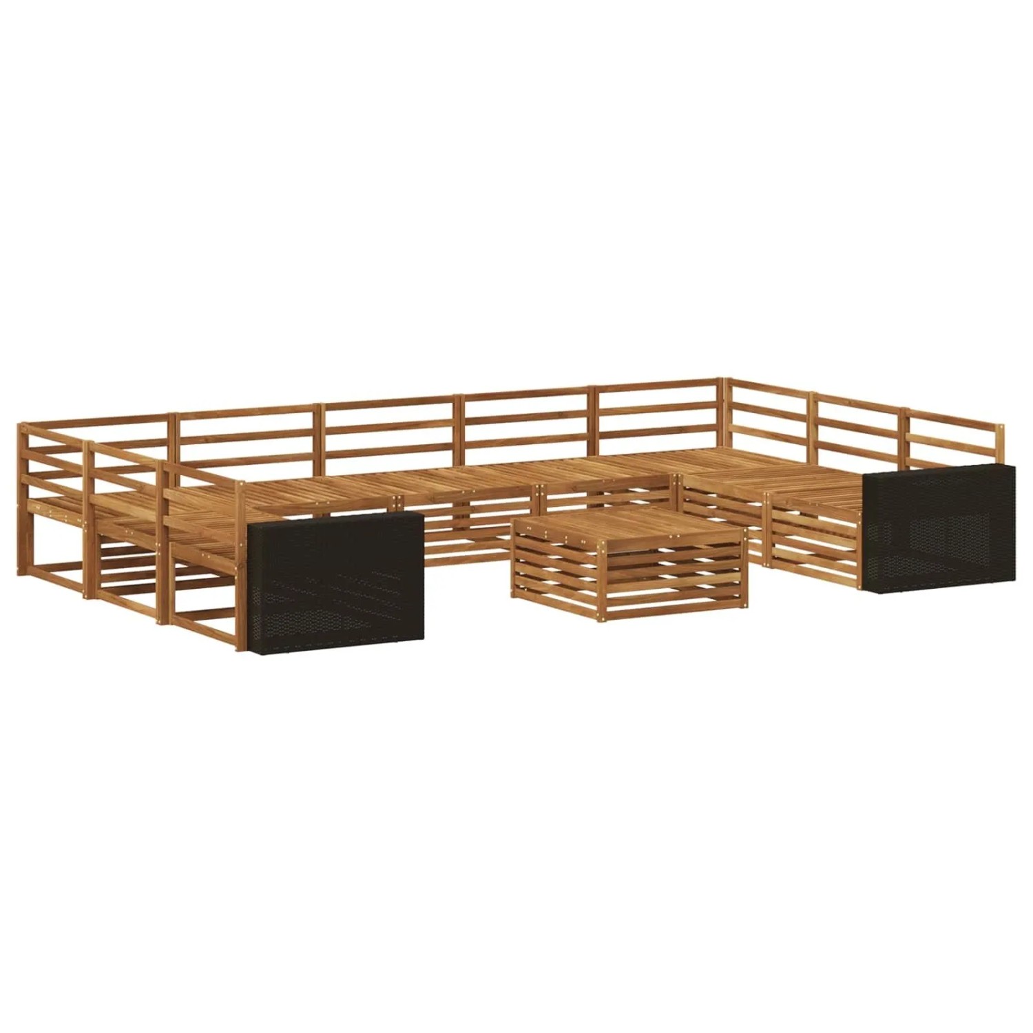 vidaXL Outdoor-Sofagarnitur 10 Stk Natur Massivholz Akazie 3383872