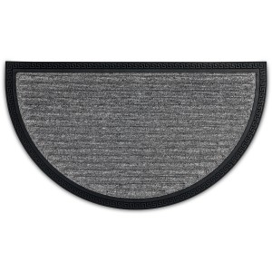 Halbrunde, silberne Astra Türmatte Border Star, 40x70 cm, mit geprägtem Gummirand.