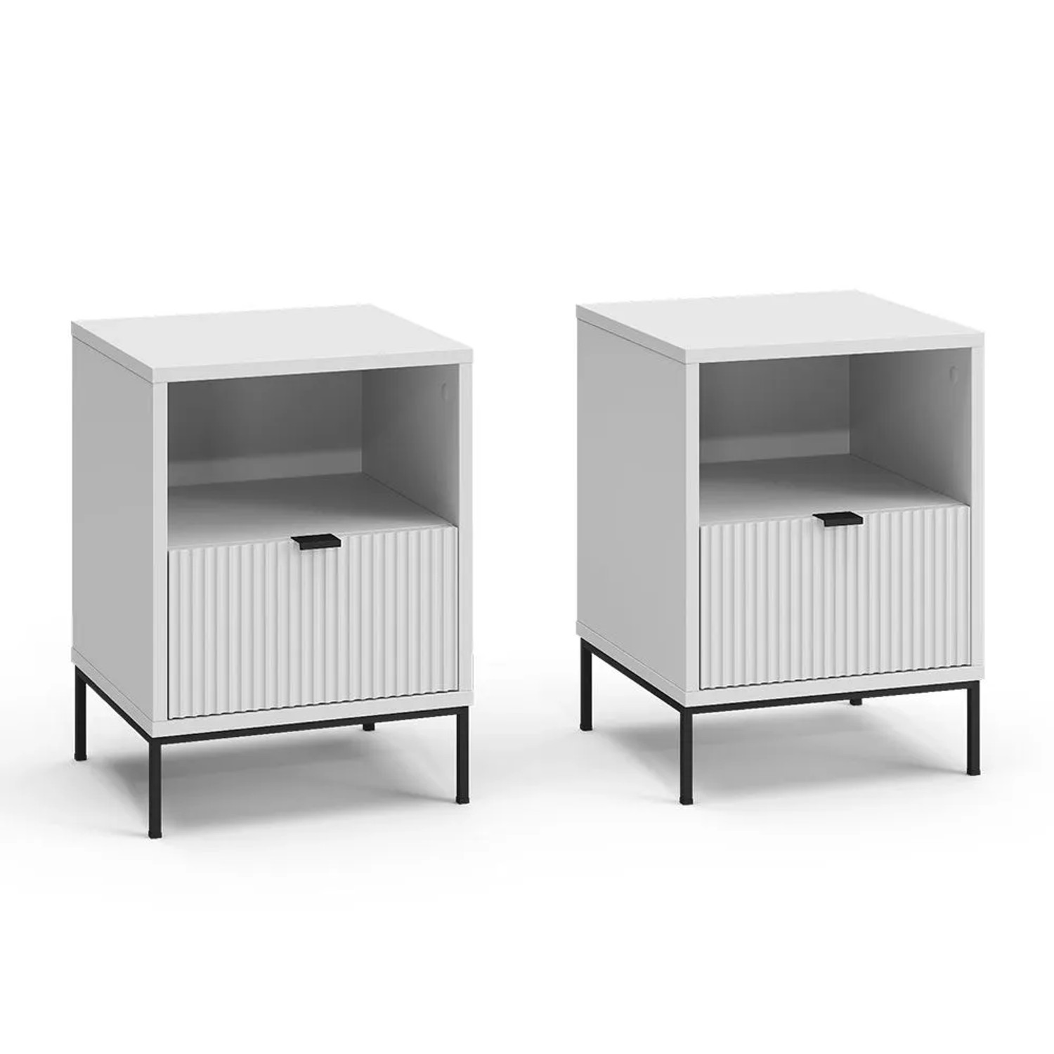 Vicco Nachttisch Eliza Weiß 40 x 55 2er Set Art Nr 56206