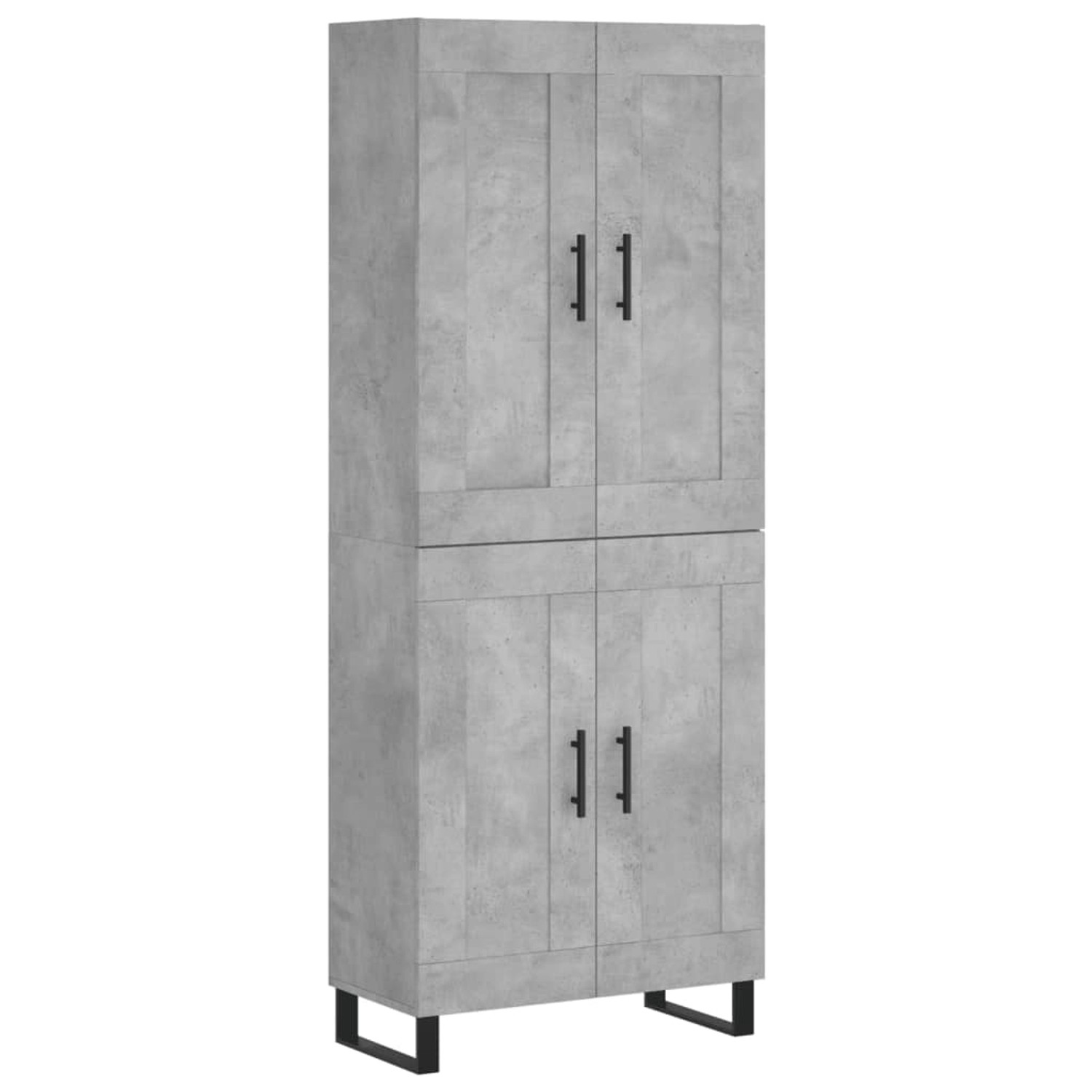 vidaXL Highboard Betongrau 69,5x34x180 cm Holzwerkstoff 3199709