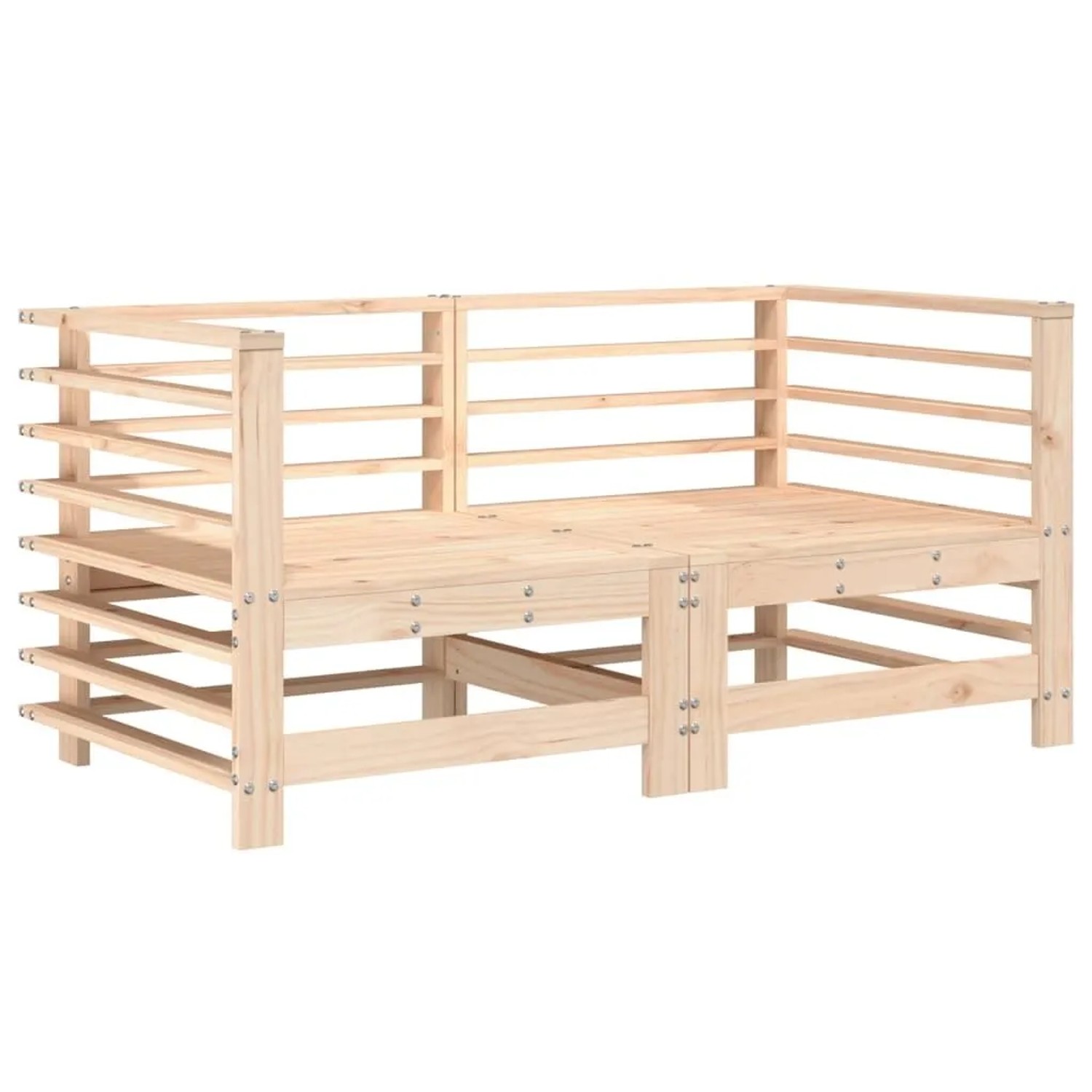 vidaXL Garten-Ecksofas 2 Stk Massivholz Kiefer 825632