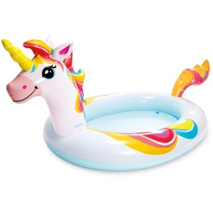 Aufblasbares Planschbecken in Einhornform mit Sprühfunktion, 245 cm.