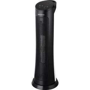 Schwarzer Keramikheizer Langli 2.000 W mit digitalem Display für elektrische Heizgeräte.