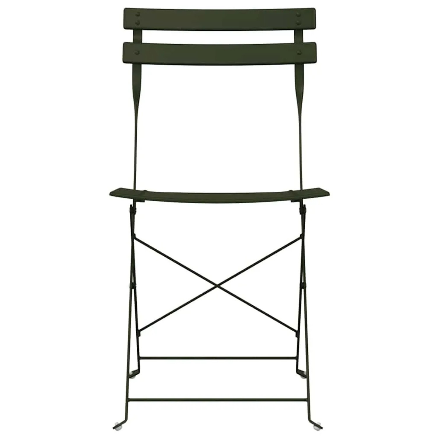 Grüner vidaXL Gartenstuhl, klappbar, 2er-Set, Stahl, für Garten & Terrasse.