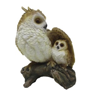 Sunny Garden Deko-Figur: Eule mit Kind (24 cm) aus Polyresin für Haus und Garten.
