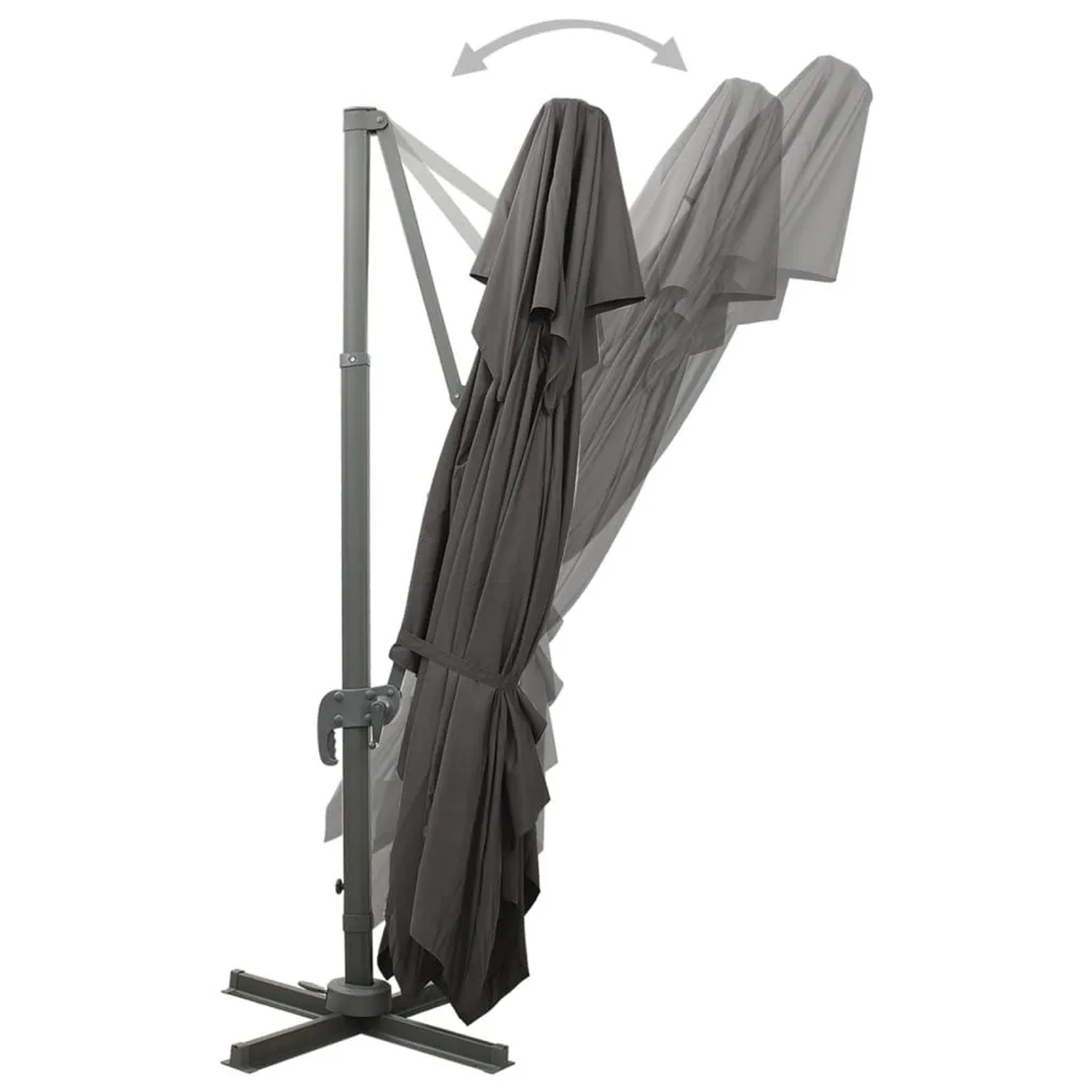 vidaXL Ampelschirm mit Doppeldach Anthrazit 400 x 300 cm 312373_5