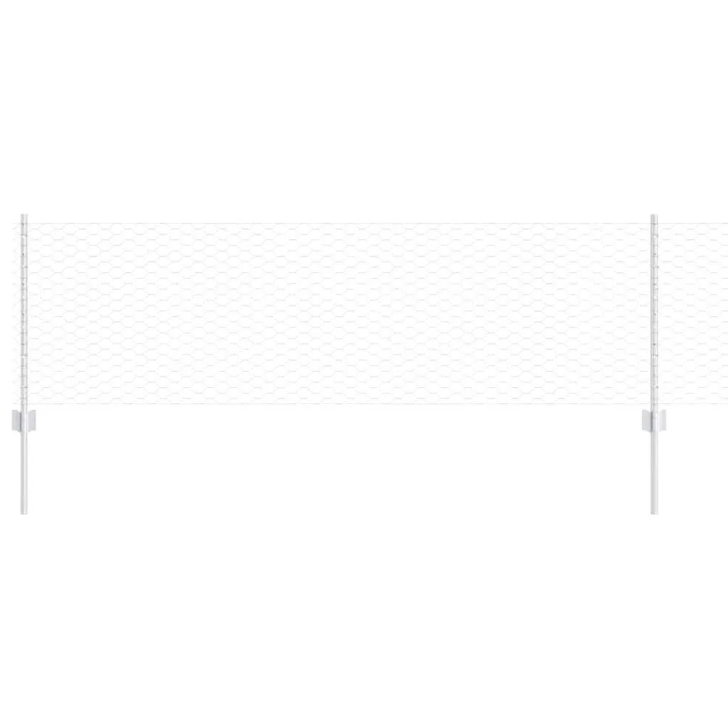 vidaXL Zaun mit Pfosten Silber 0,6 x 10 m Stahl 3336956 günstig online kaufen