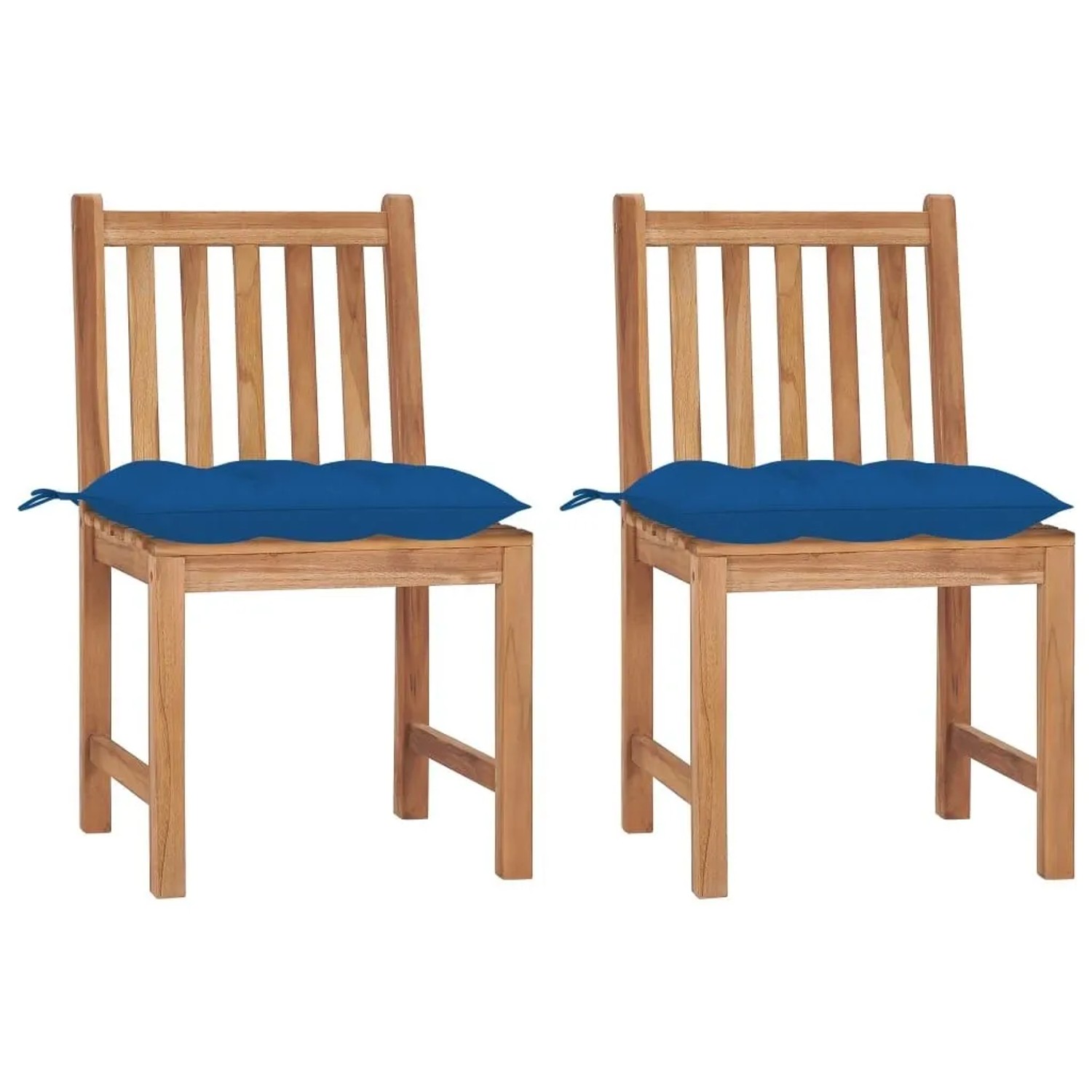 vidaXL Gartenstühle 2 Stk mit Kissen Massivholz Teak 3062941