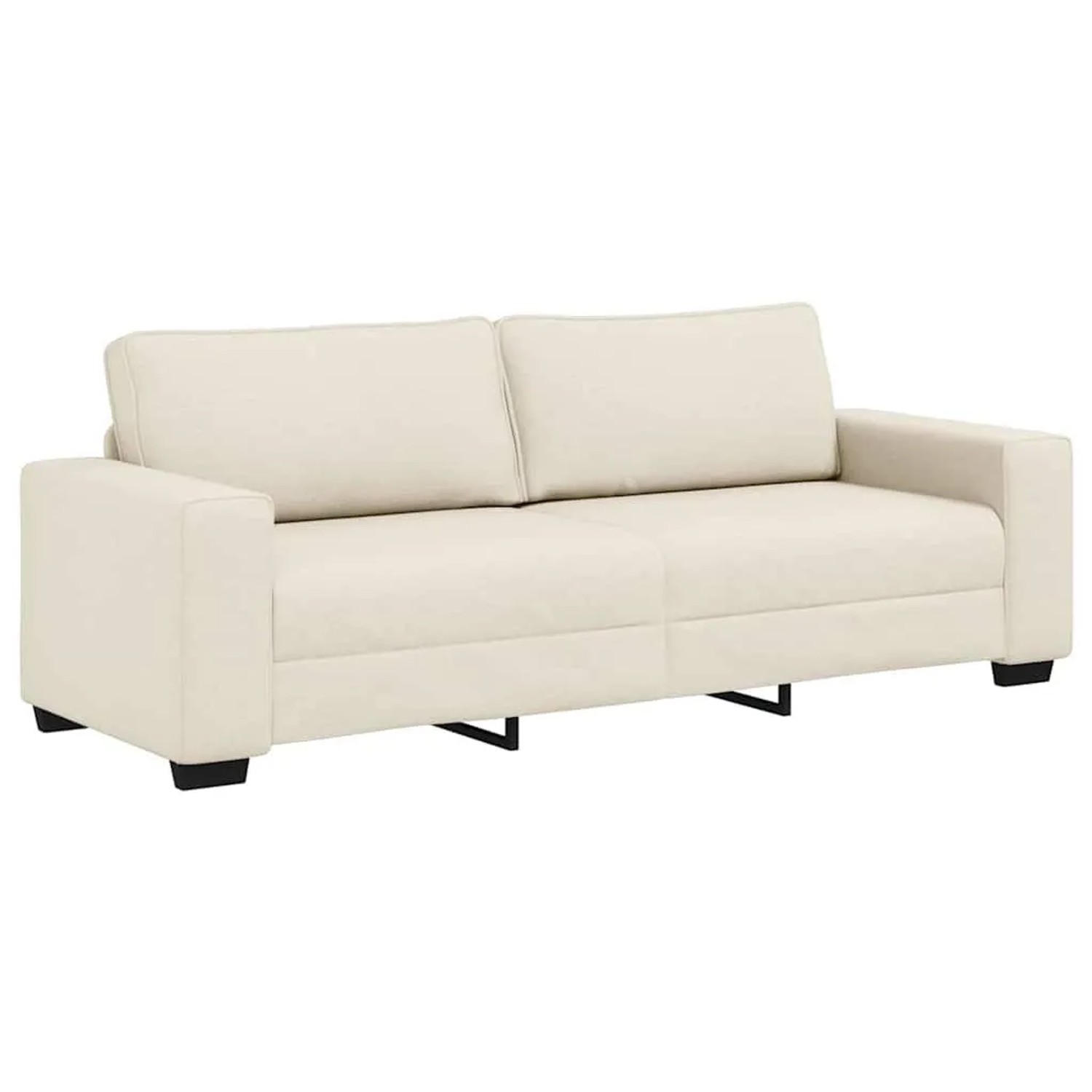 vidaXL Sofa mit Kissen Beige 221 x 77 x 82 cm Leinen 4105185