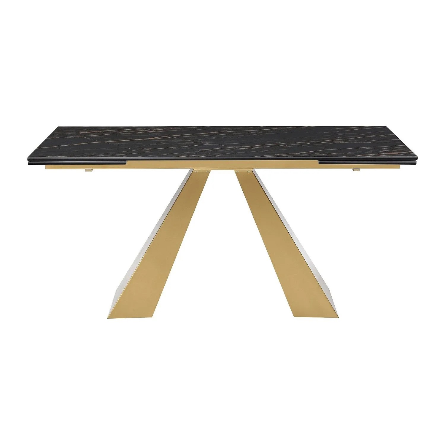 Vente-unique Esstisch Lozipa Schwarz  Goldfarben 200 cm  160 cm  240 cm