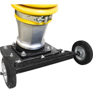 Güde Vibrationsstampfer GVS 80 mit Fahrwerk, gelb-schwarz. Baugerät zum Boden verdichten.