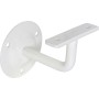 Weißer SCHÖSSWENDER Handlaufträger aus beschichtetem Eisen, rund, mit flacher Auflage und 80 mm Wandabstand.