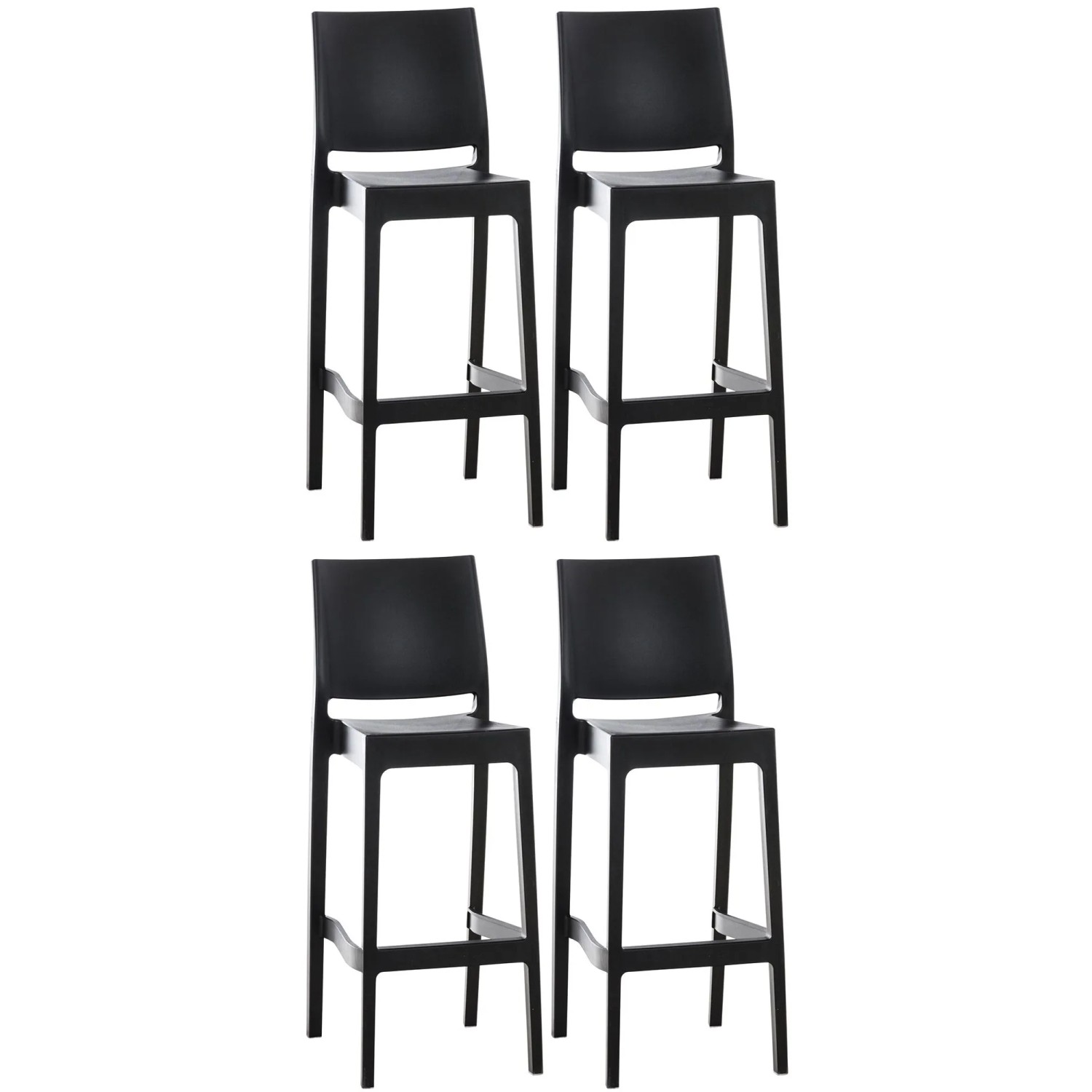 CLP 4er Set Barhocker Maya Kunststoff Schwarz