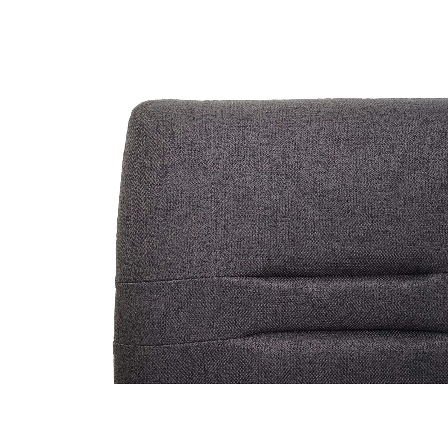 Detailansicht: Graubrauner MCW Esszimmerstuhl H70 mit Ziernähten.