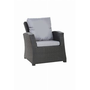 Graues Sitzkissen-Set für Polyrattan-Sessel (50x52x7 + 50x56 cm).