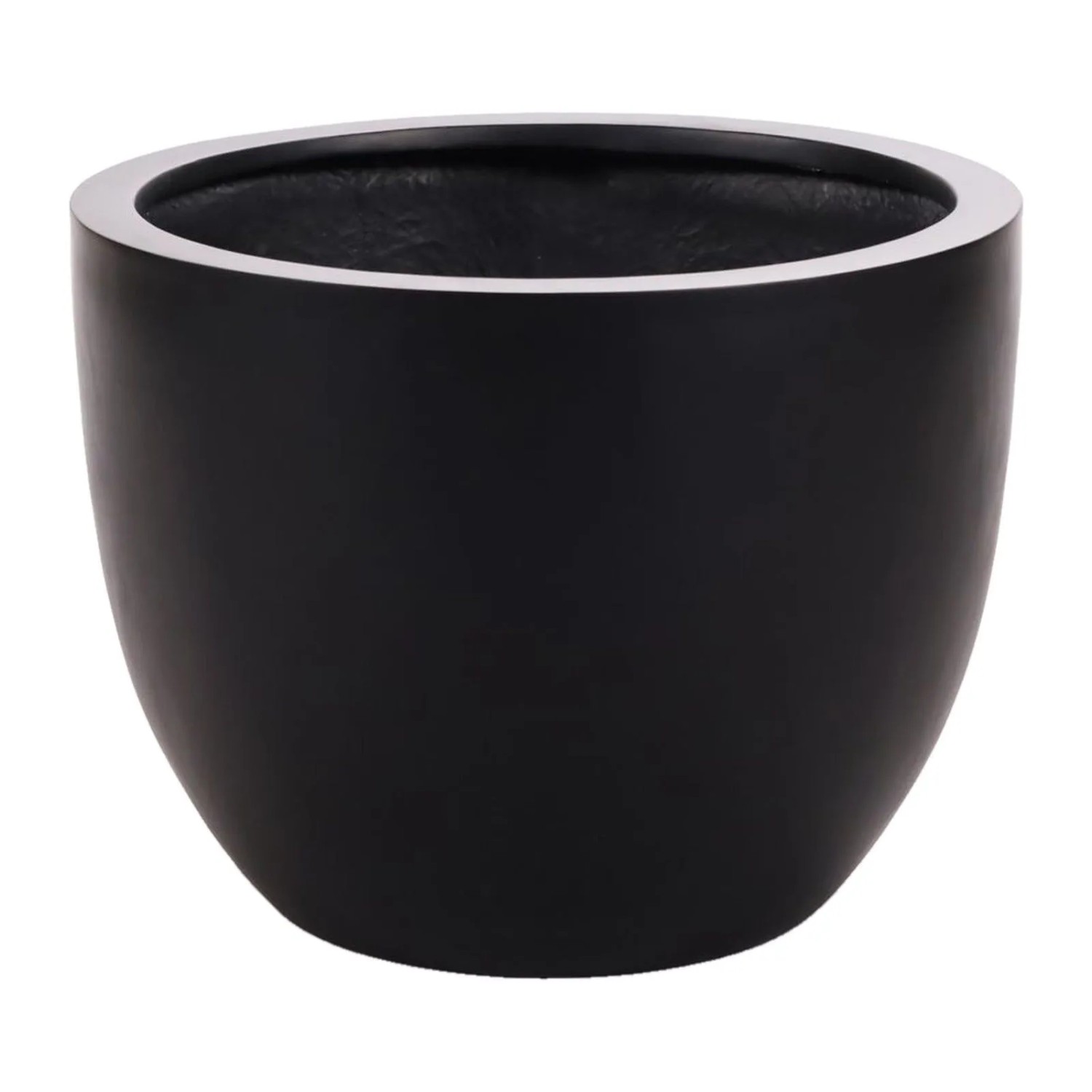 Elegant Einrichten Pflanzkübel Fiberglas Rund-Konisch D40xH31cm Schwarz-matt