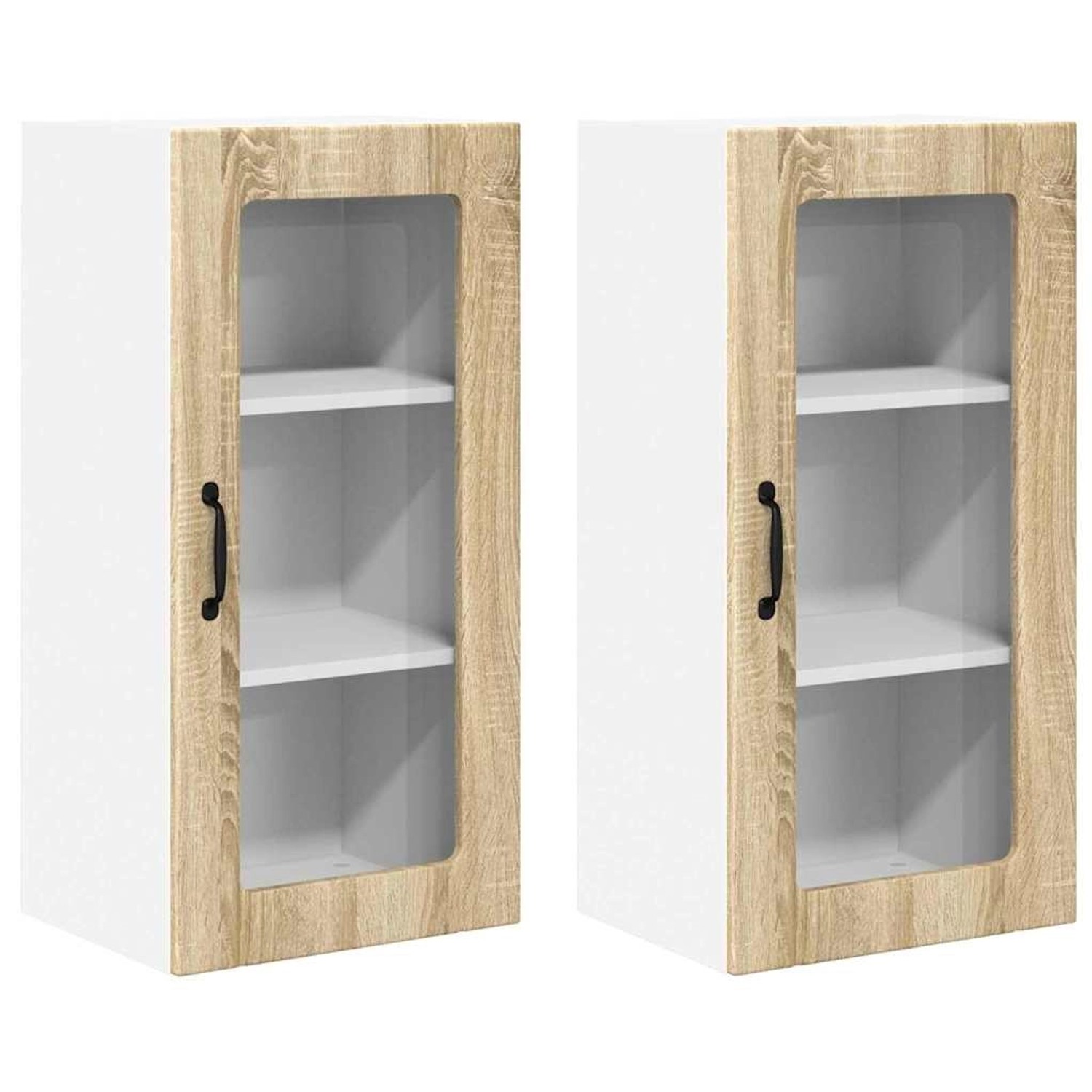 vidaXL Küchenwandschrank mit Regal 2 Stk Sonoma-Eiche 40 x 31 x 80 cm 88534 günstig online kaufen